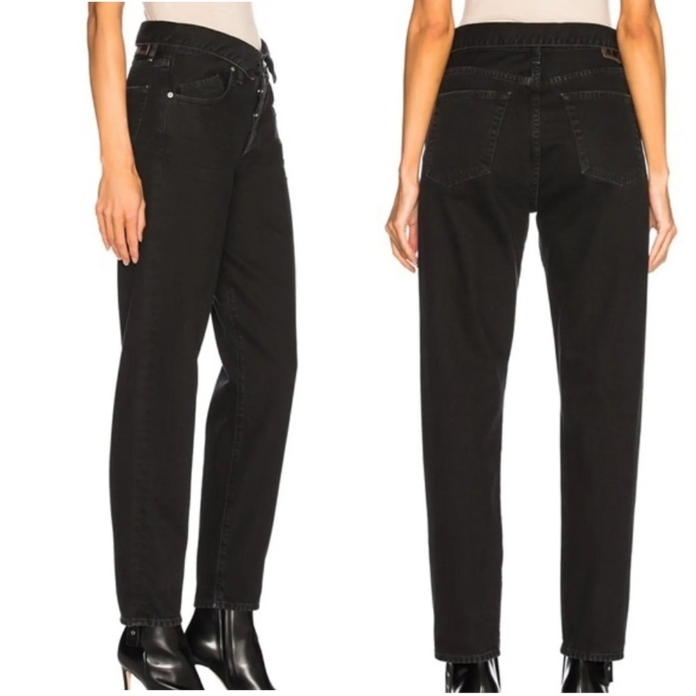 Jean Atelier High Rise Flip Jeans in Black Size 28